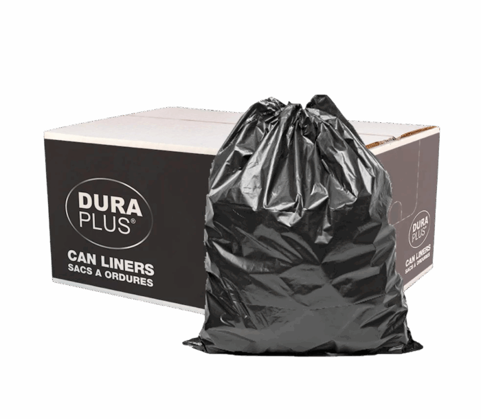 DURAPLUS® - 35X47 GARBAGE BAG BLACK - STRONG - 125/CS