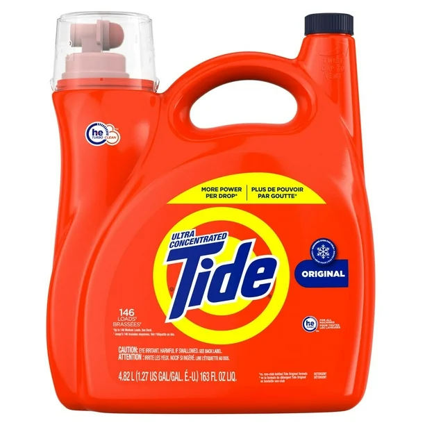 TIDE LAUNDRY DETERGENT 146 LOADS - LARGE TIDE LAUNDRY DETERGENT 146 LOADS - LARGE